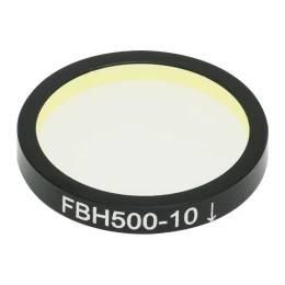 FBH500-10 - Полосовой фильтр, Ø25 мм, центральная длина волны 500 нм, ширина полосы пропускания 10 нм, Thorlabs
