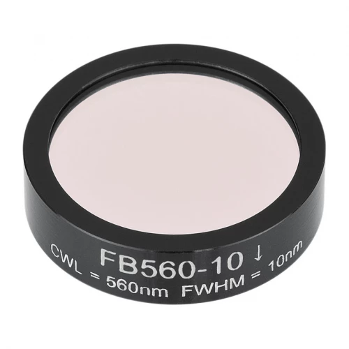 FB560-10 - Полосовой фильтр, Ø1", центральная длина волны 560 ± 2 нм, ширина полосы пропускания 10 ± 2 нм, Thorlabs