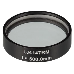 LJ4147RM - Плоско-выпуклая цилиндрическая круглая линза из кварцевого стекла, фокусное расстояние: 500 мм, Ø1